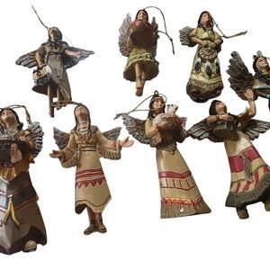 Native American Angel Ornaments Set - Multicolor